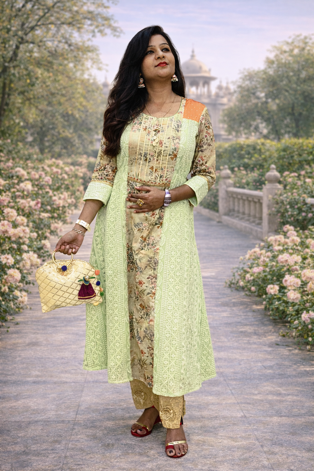 Mint Green Designer kurti Set