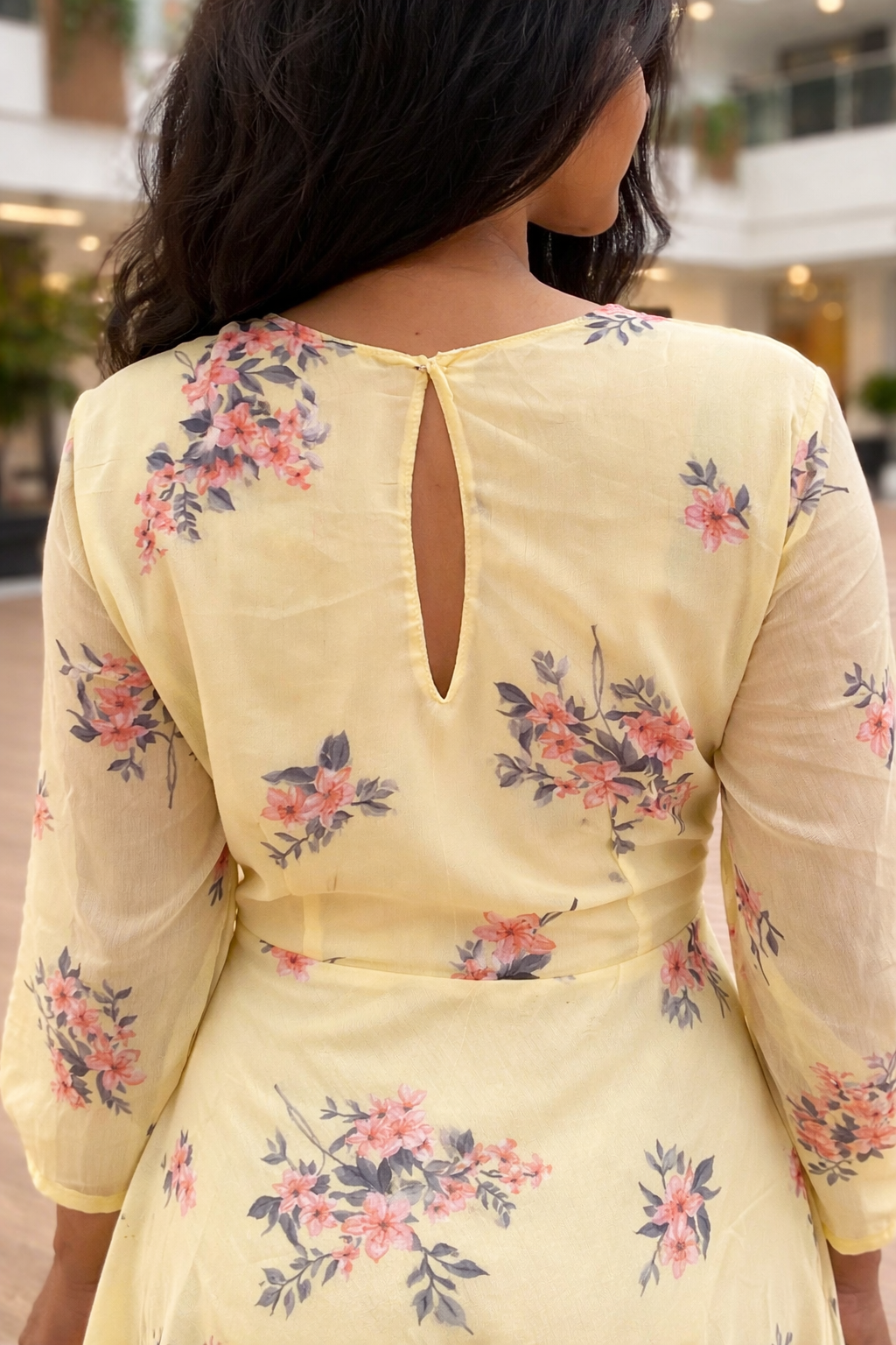 Yellow long  cape  Dress
