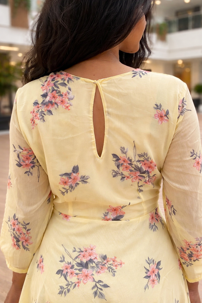 Yellow long  cape  Dress