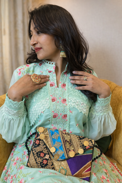 Mint Green Pakistani Designer Suit Set