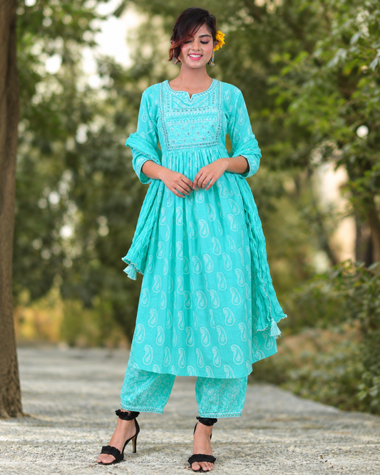 Green NYRA Cut Suit Set (Set of 3)