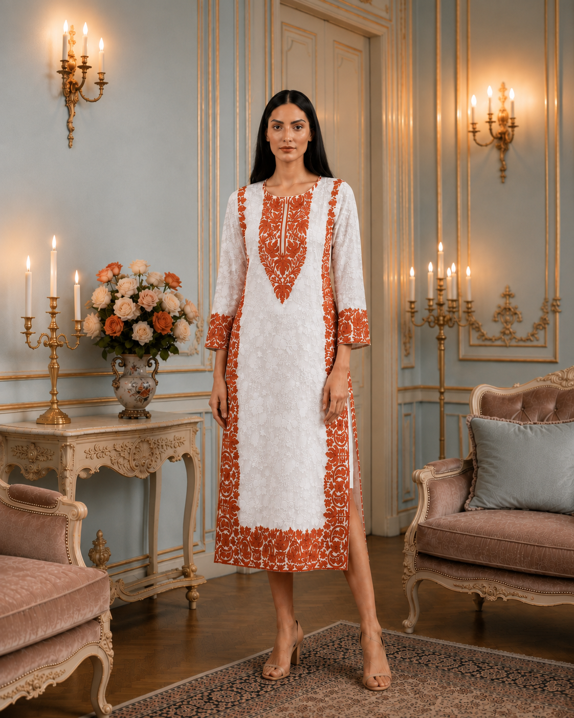 Gulzaar Cream Kashmiri Embroidered Kurti