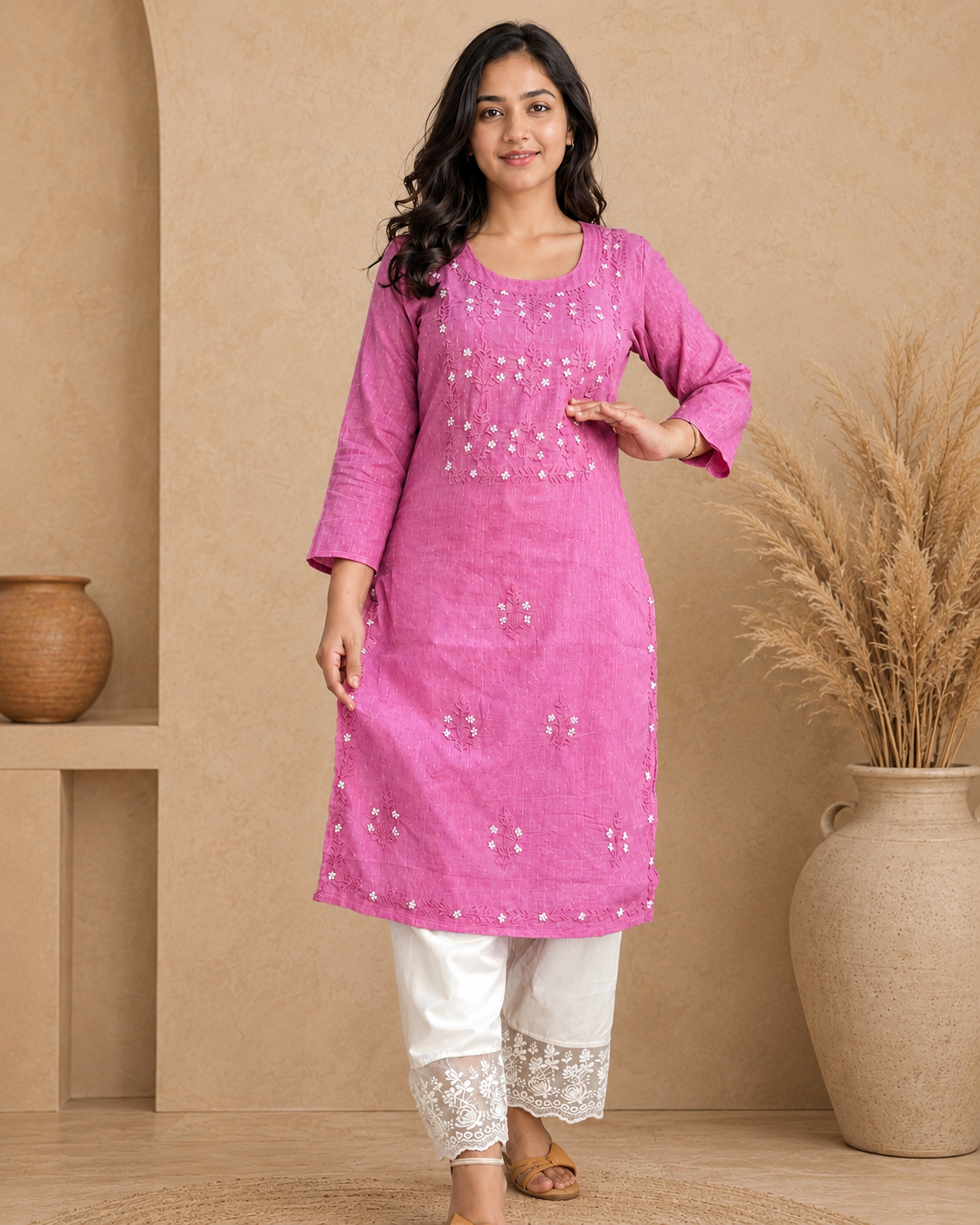 Lilac Pearl Straight Kurti