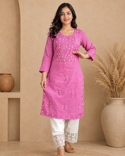 Lilac Pearl Straight Kurti