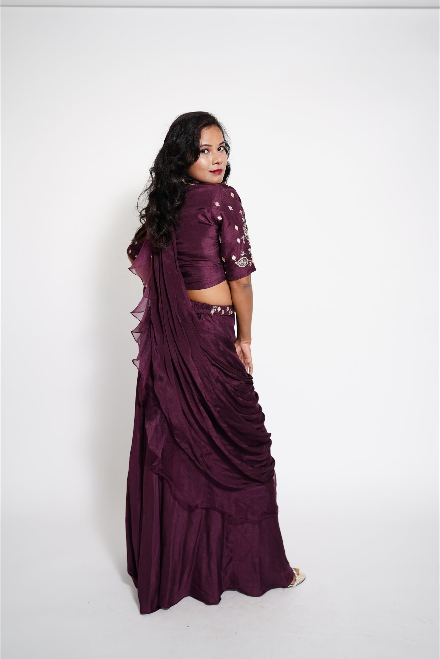 Purple Indowestern Party Wear Lehenga dress