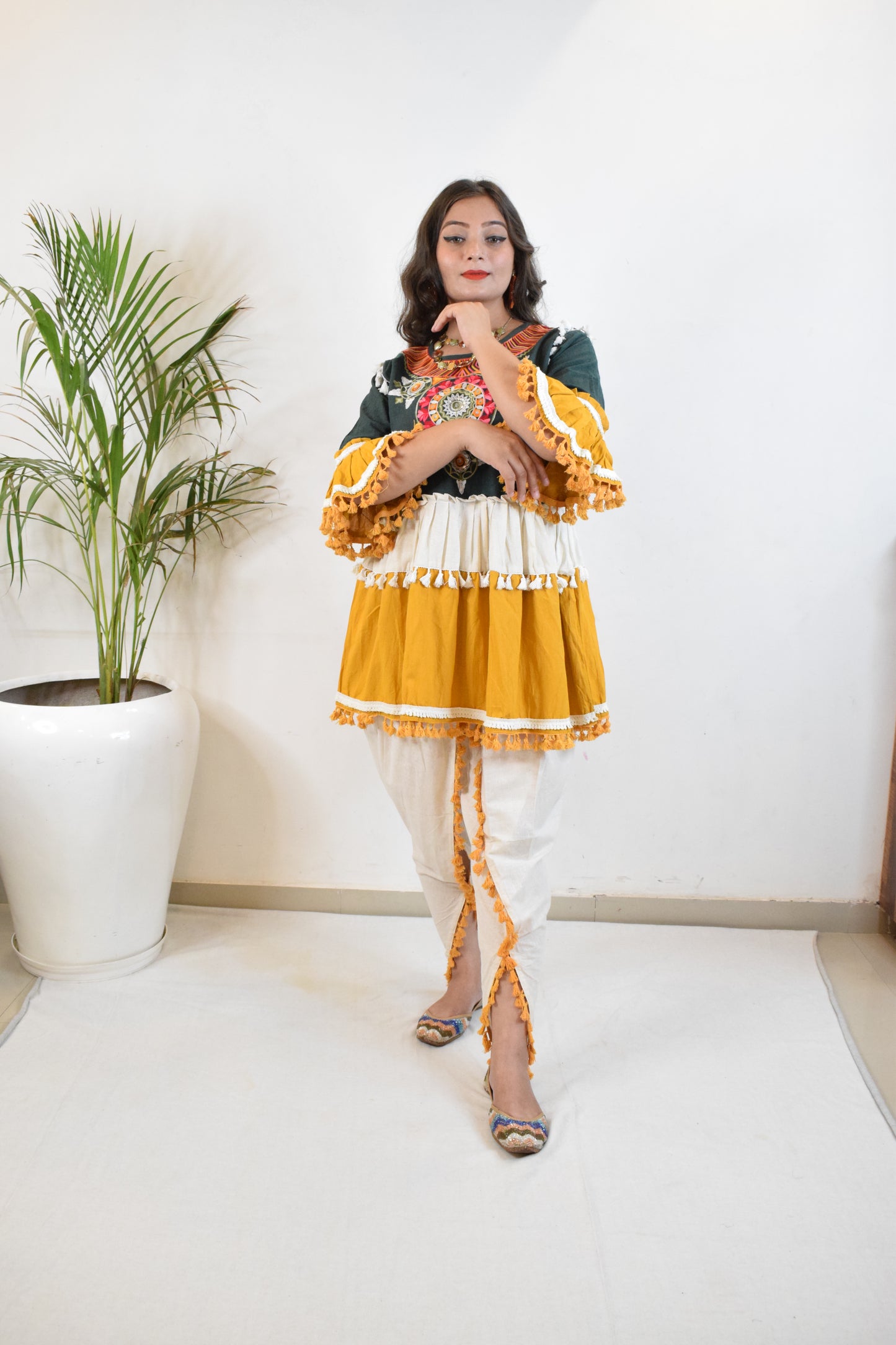 Mustard  Dandiya Dress