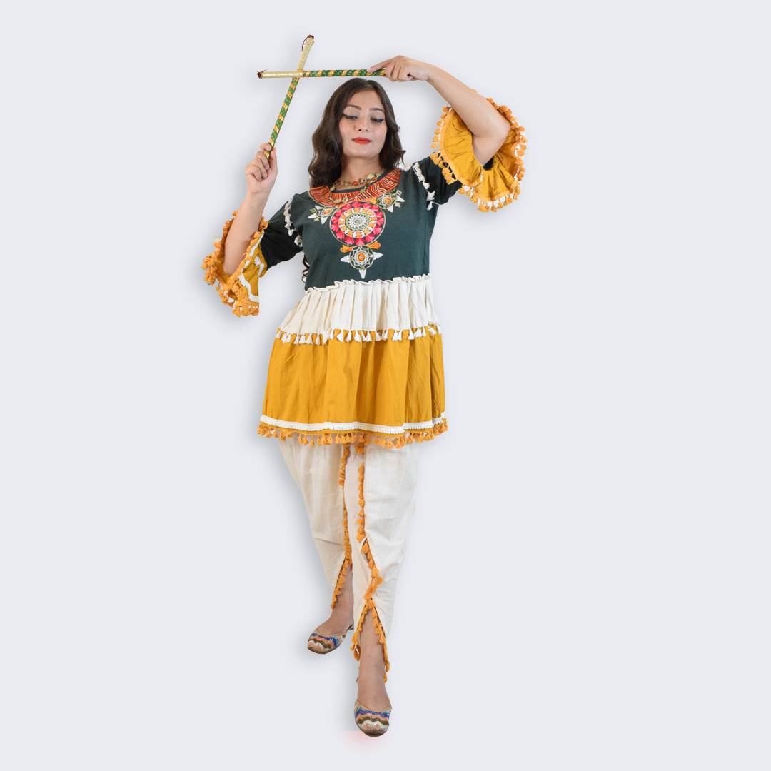 Mustard  Dandiya Dress