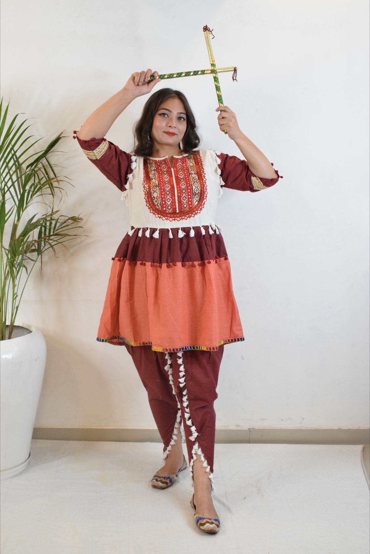 Peach Dandiya Dress