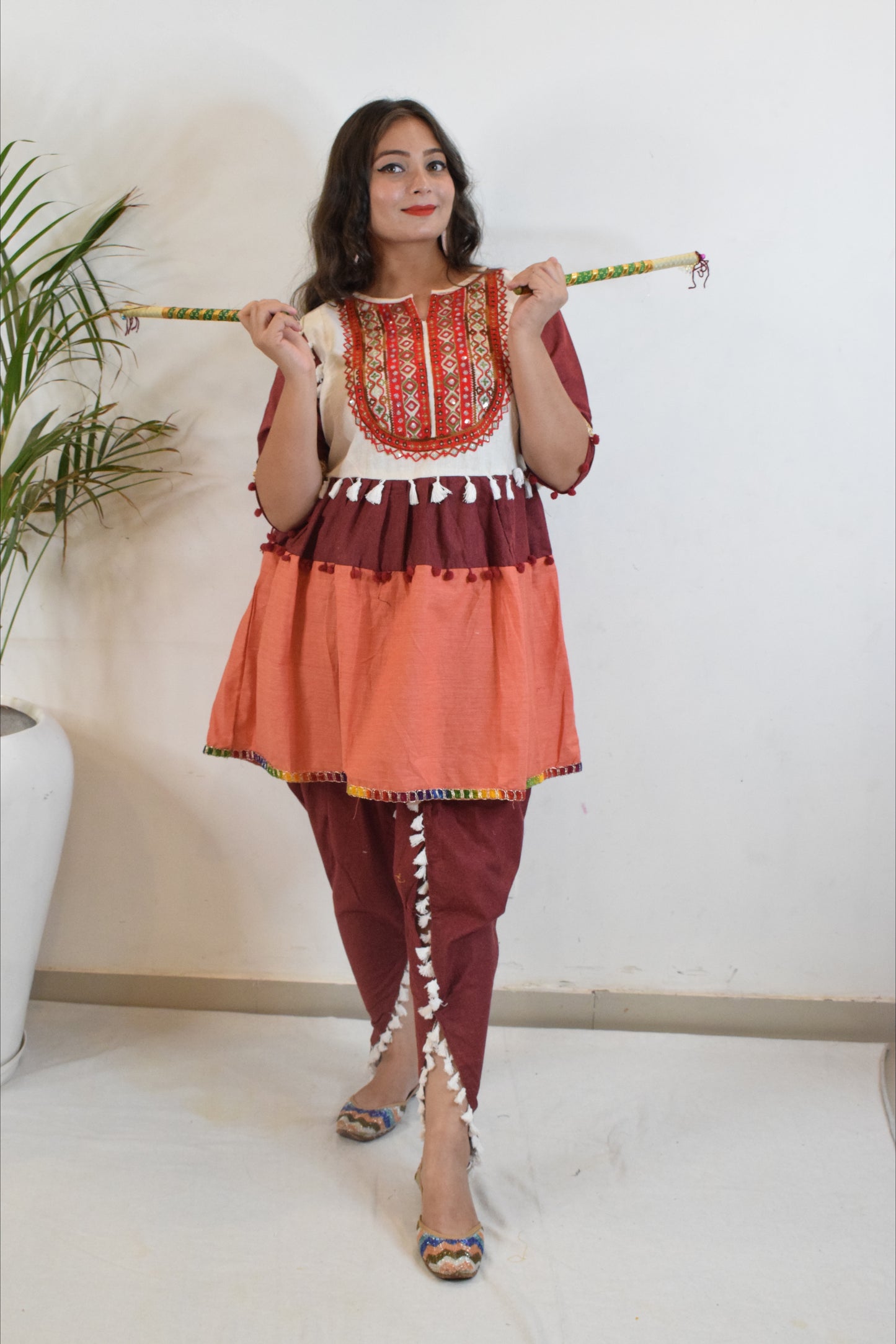 Peach Dandiya Dress