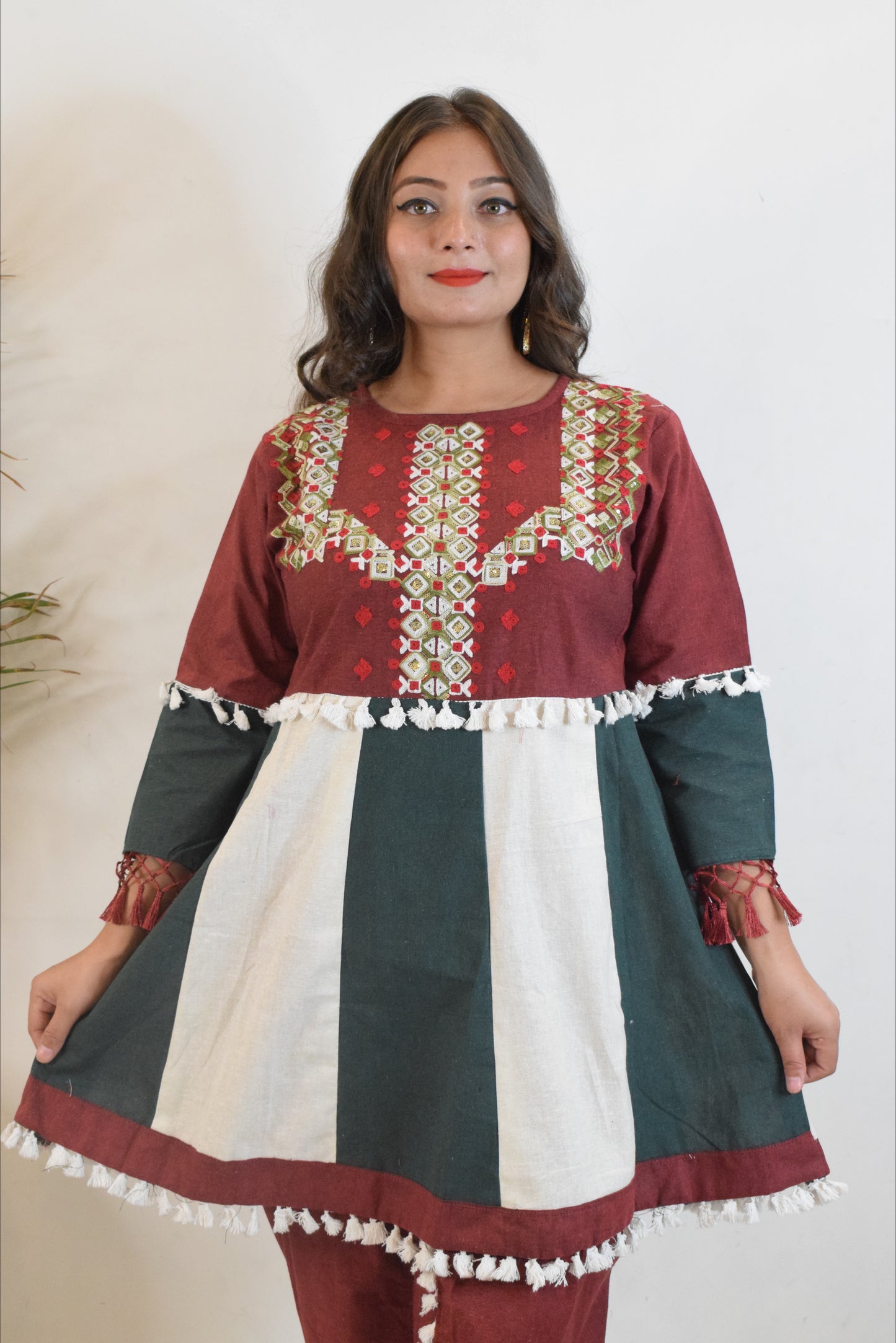 Maroon Dandiya Dress