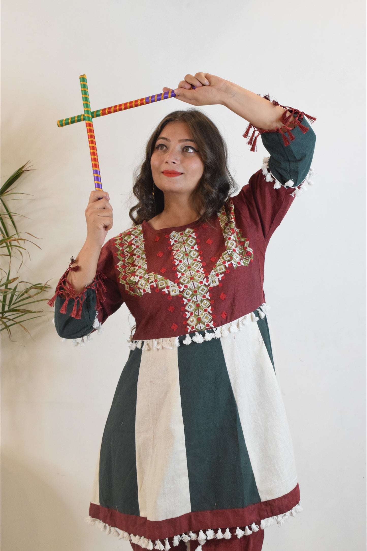 Maroon Dandiya Dress