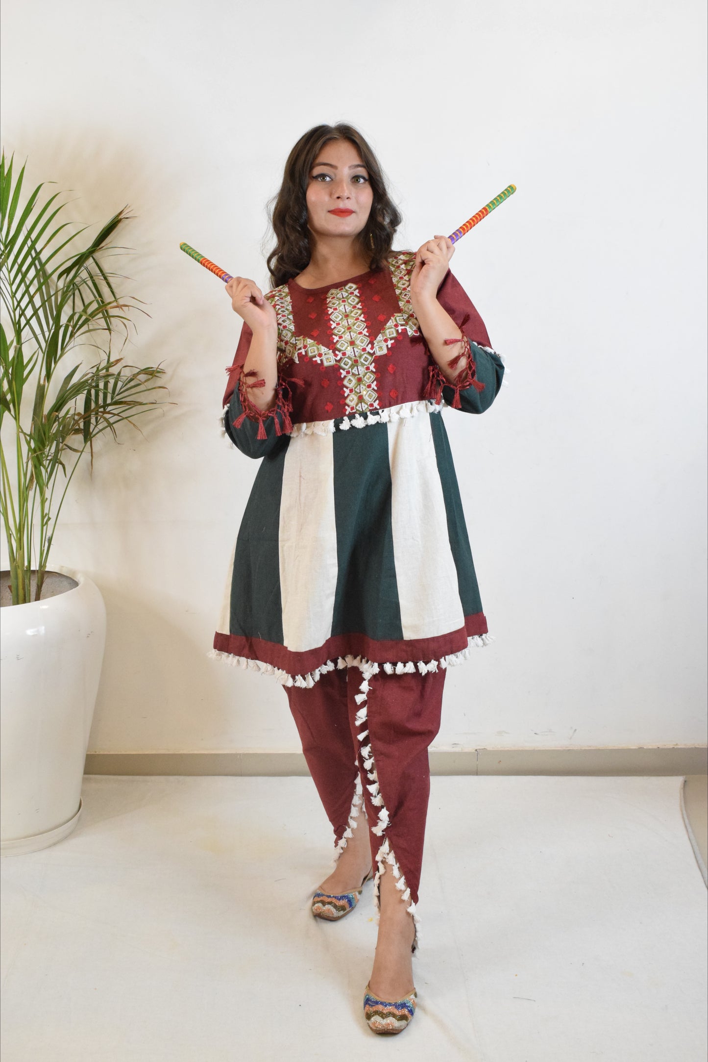 Maroon Dandiya Dress