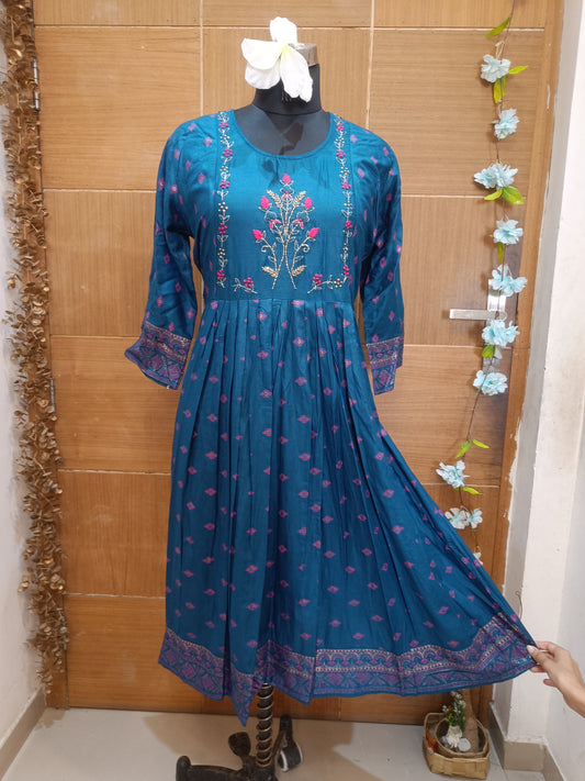 Dark Blue A-line Middy Dress