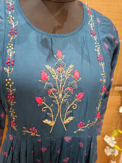 Dark Blue A-line Middy Dress