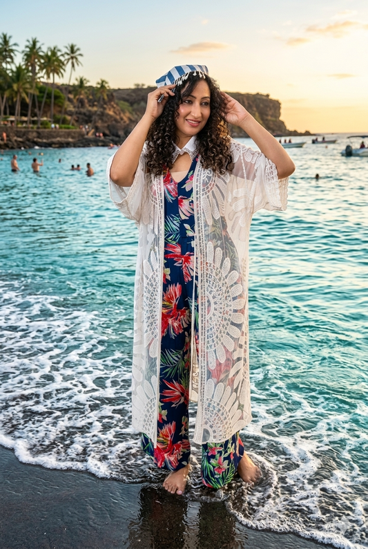 Long Kimona beach wear cape