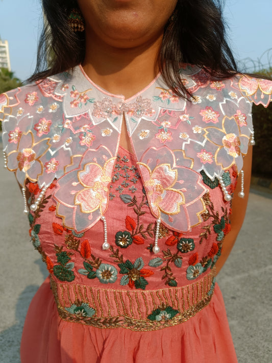 Dusty Pink Designer Detachable Cape