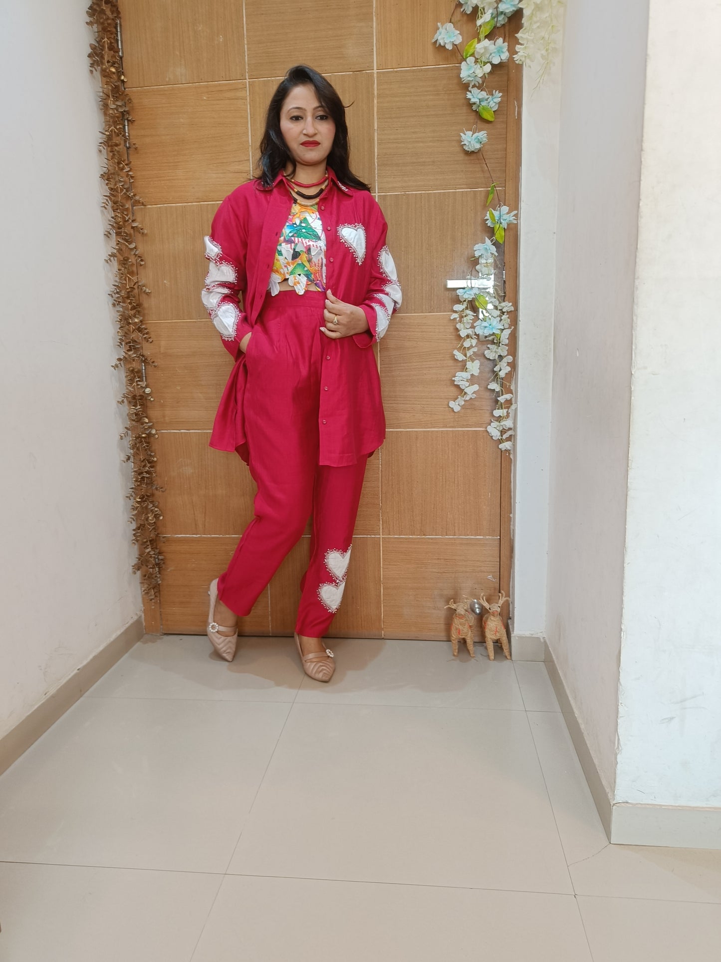 Sufia Red christmas Co-ord Set