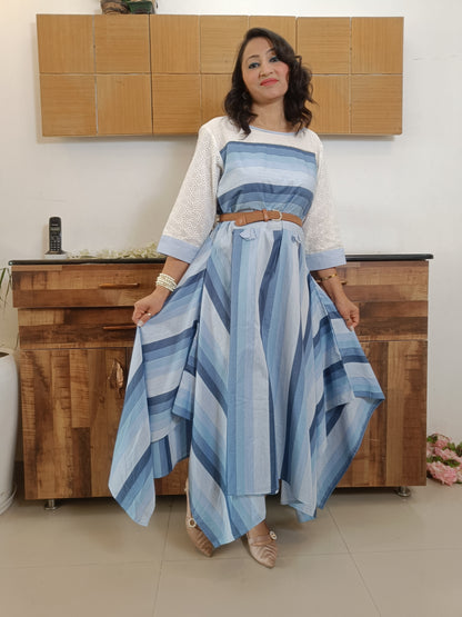 Blue IndoWestern Kurti
