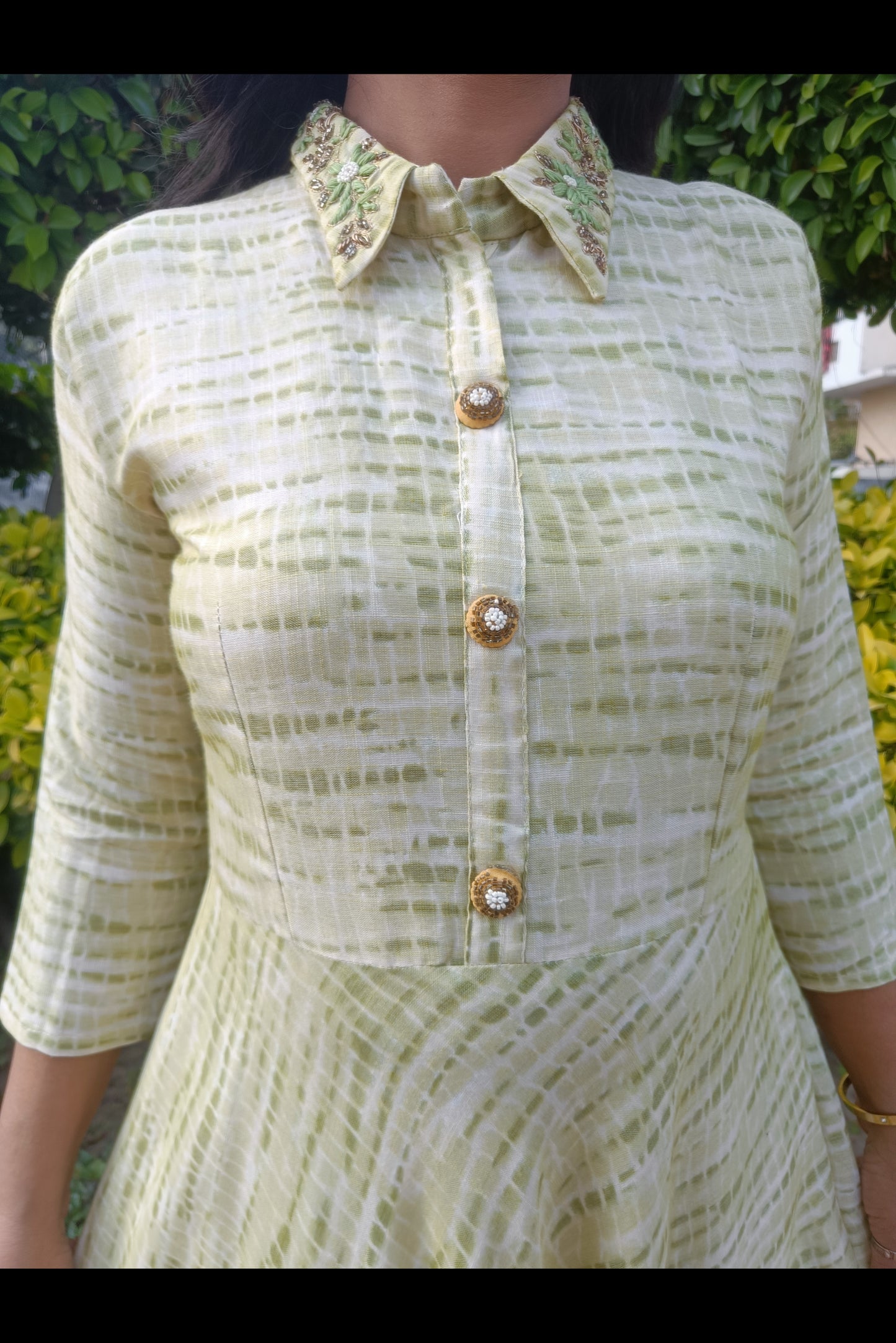 Green Long Anarkali