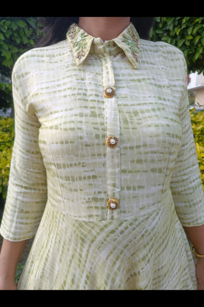 Green Long Anarkali