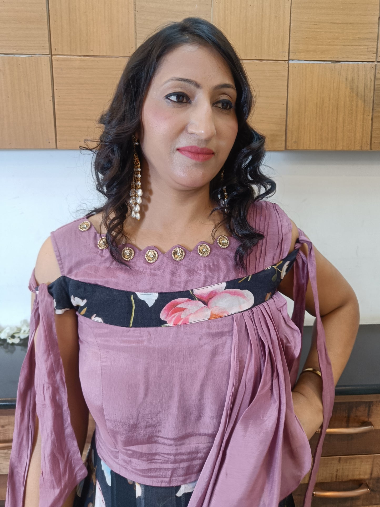 Bela Blue & Purple Indowestern Dress