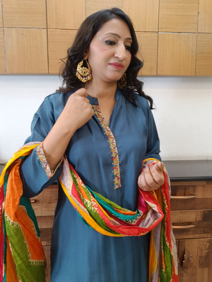 Rajwada Blue Afgani Suit set