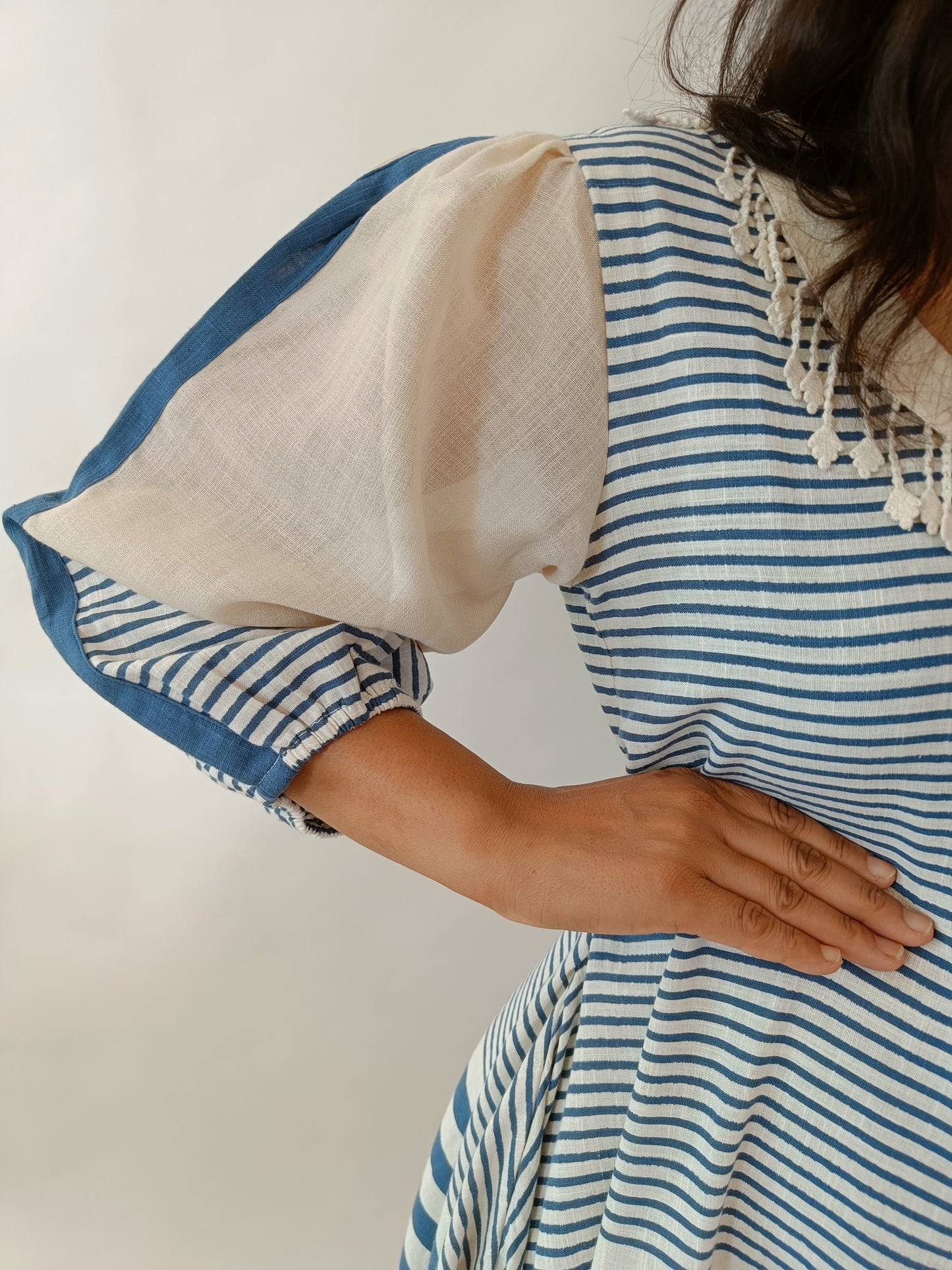 Bela Blue indowestern pure cotton kurti