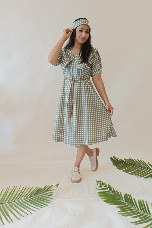 Magic Green Pure Cotton Middy Dress