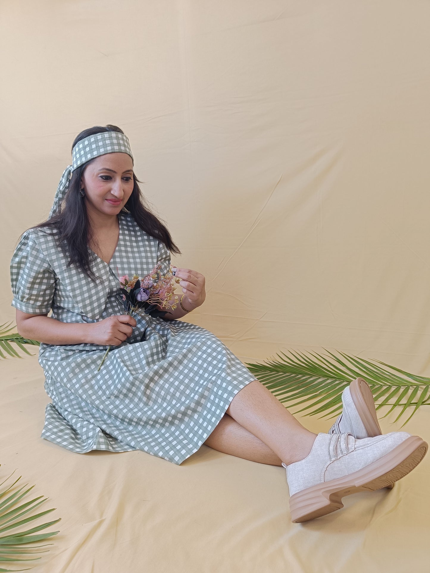 Magic Green Pure Cotton Middy Dress