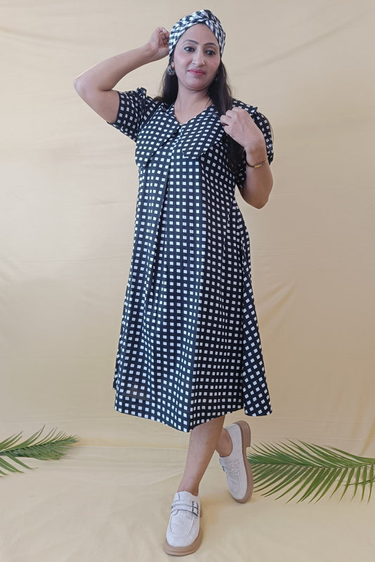 Magic Black Pure Cotton Middy Dress