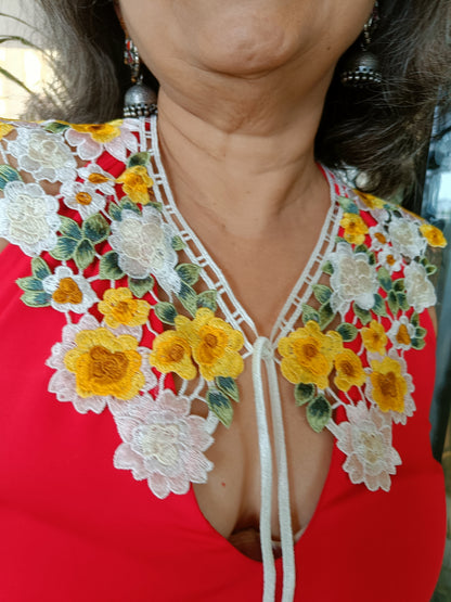 Yellow Crochet Collar