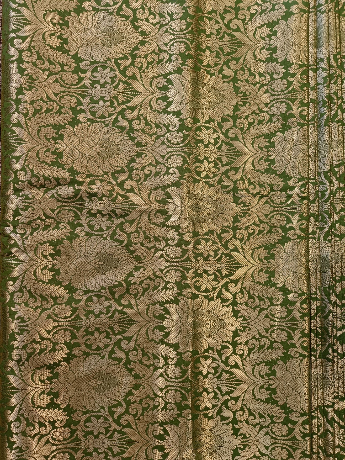 Green-Rust Brocade Sharara Suit Set