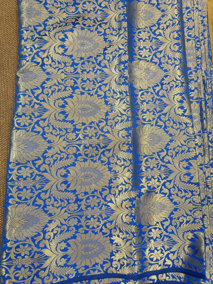 Blue-Rust Brocade Sharara Suit Set