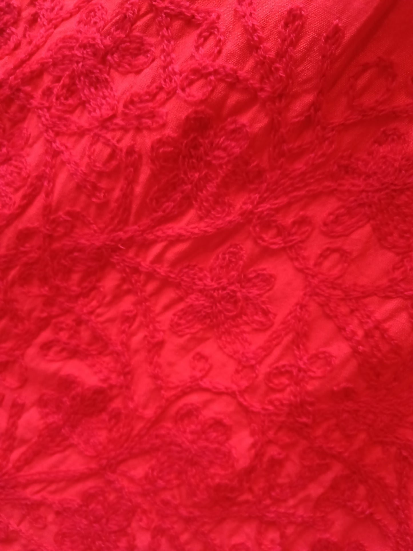 Red Rayon Cotton Kashmiri Embroidered Plazo