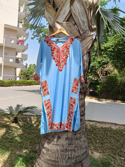 Powder Blue Kashmiri Phiran Kurta