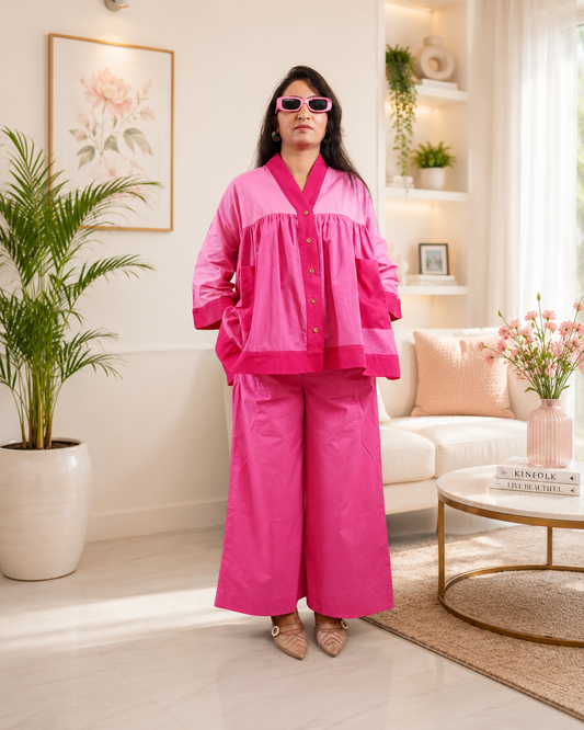 Pink Cotton Poplin Co-ord Set