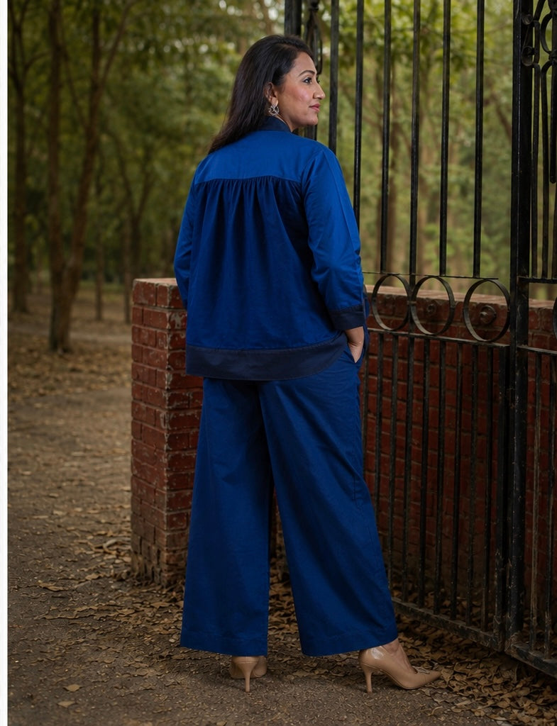 Blue Cotton Poplin Co-ord Set