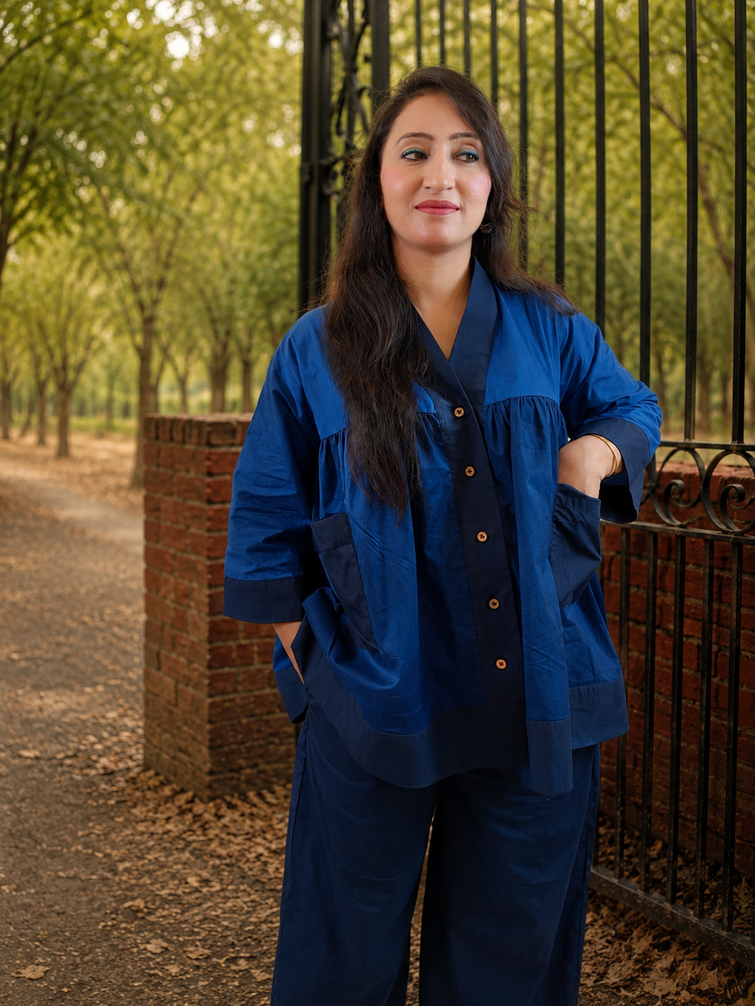Blue Cotton Poplin Co-ord Set