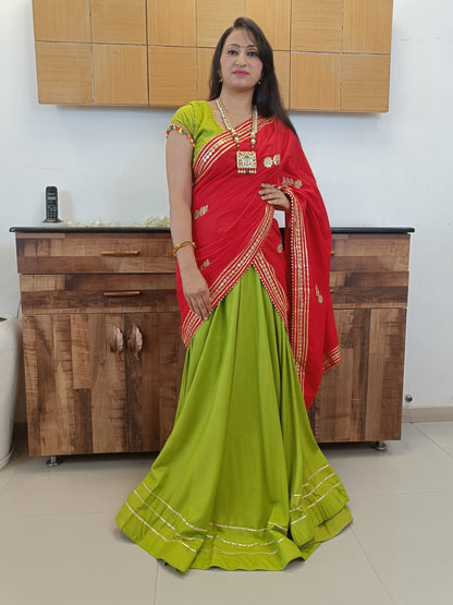 Gherdar Green Dandiya Lehanga ( set of 2 )