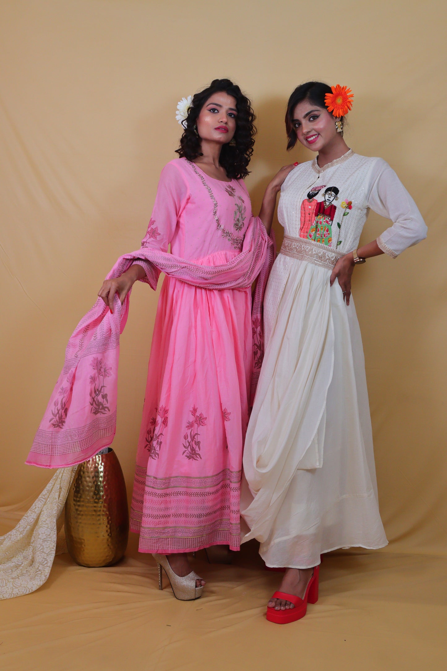 Pink Long Anarkali Dress