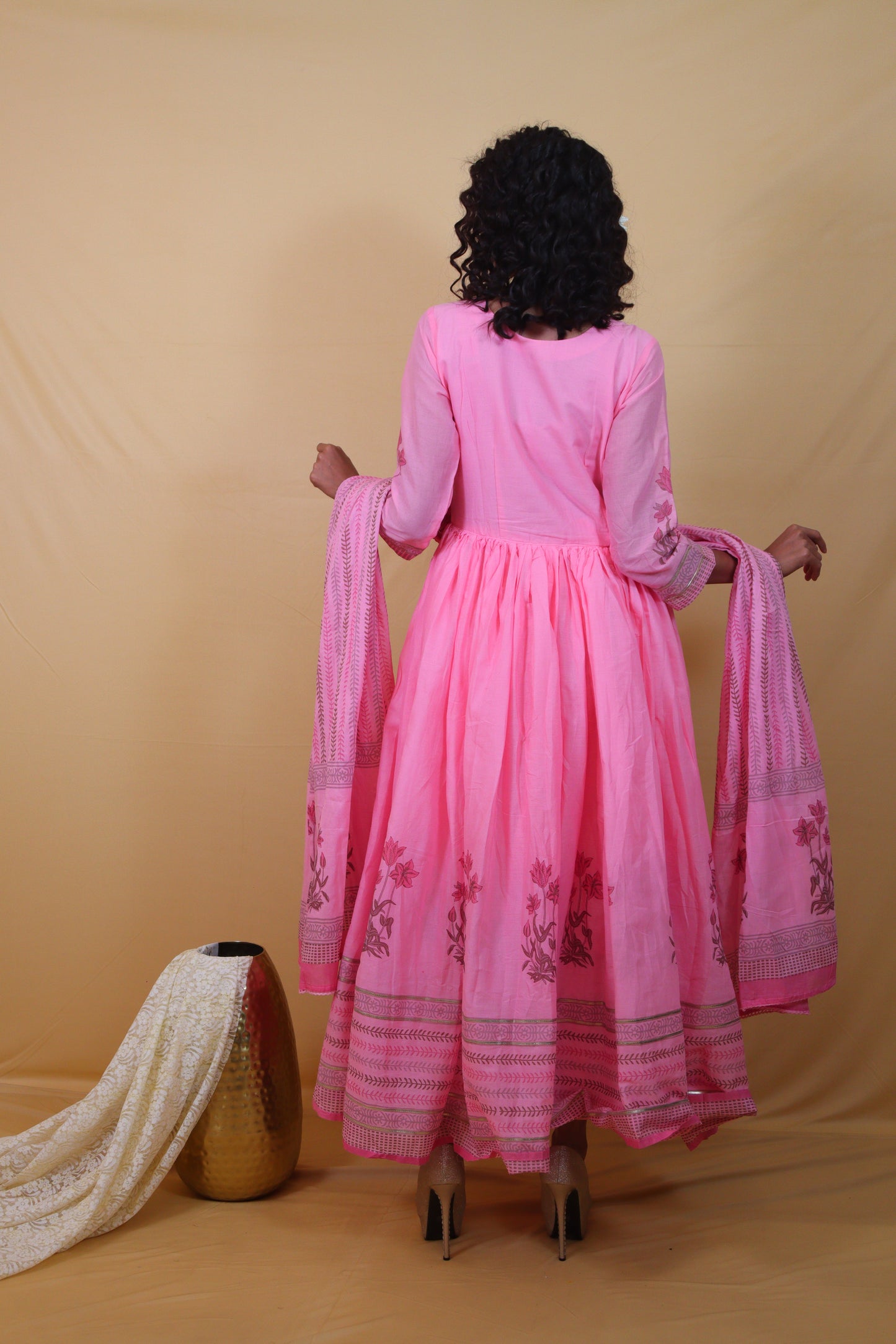 Pink Long Anarkali Dress