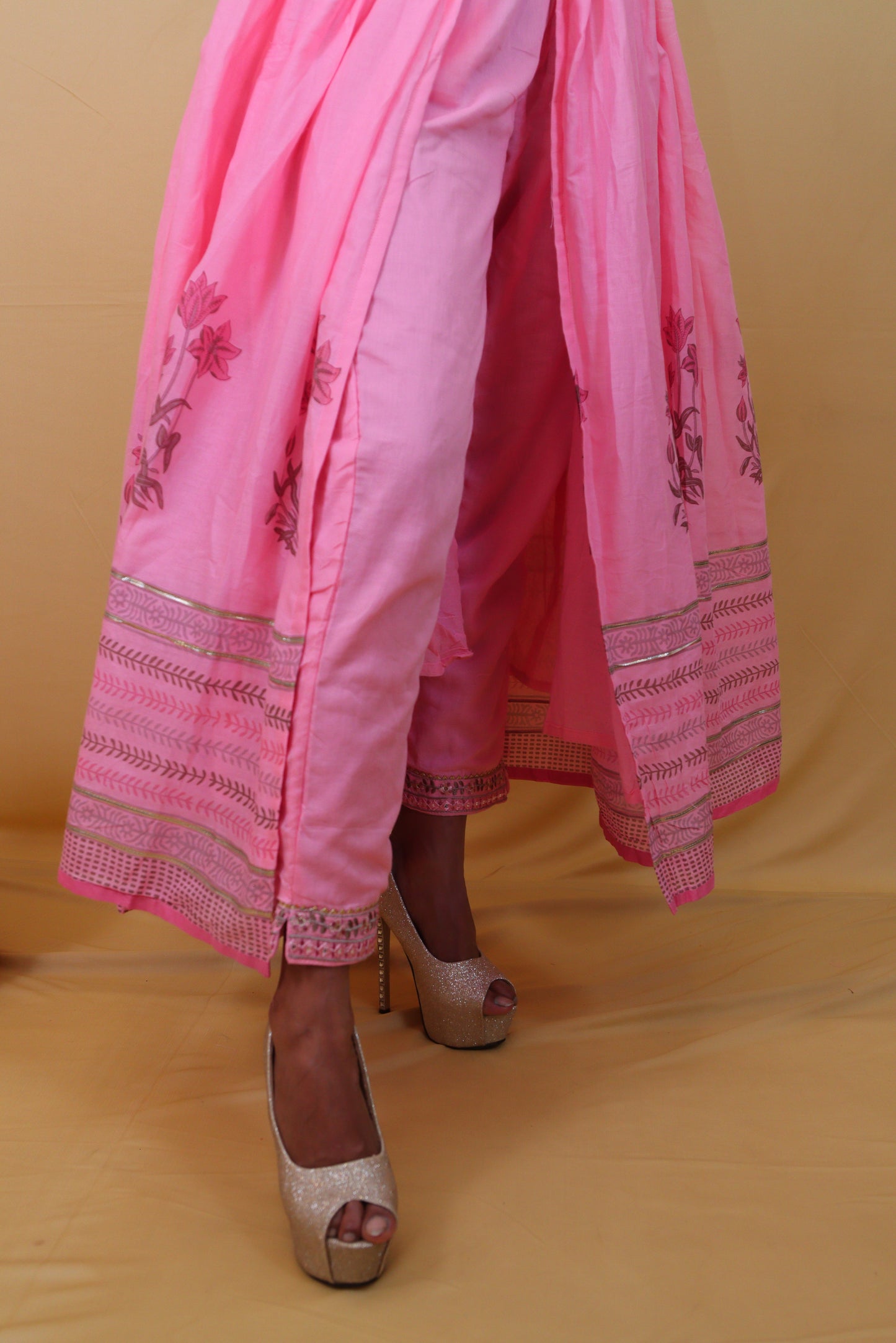 Pink Long Anarkali Dress