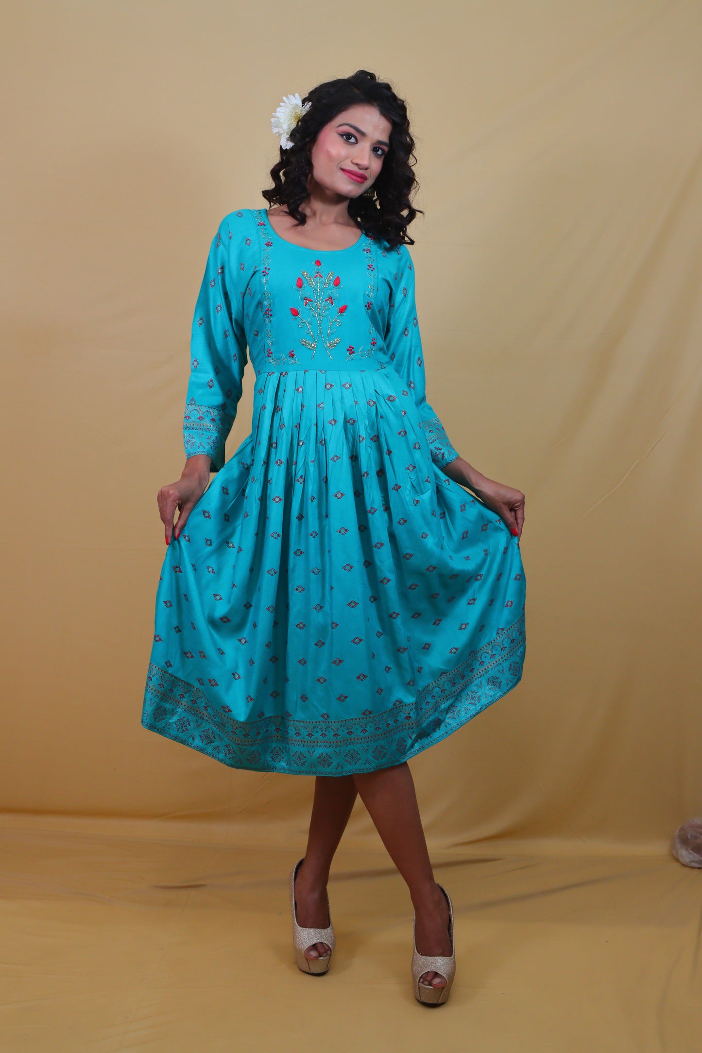 Phiroji A-line Middy Anarkali Dress