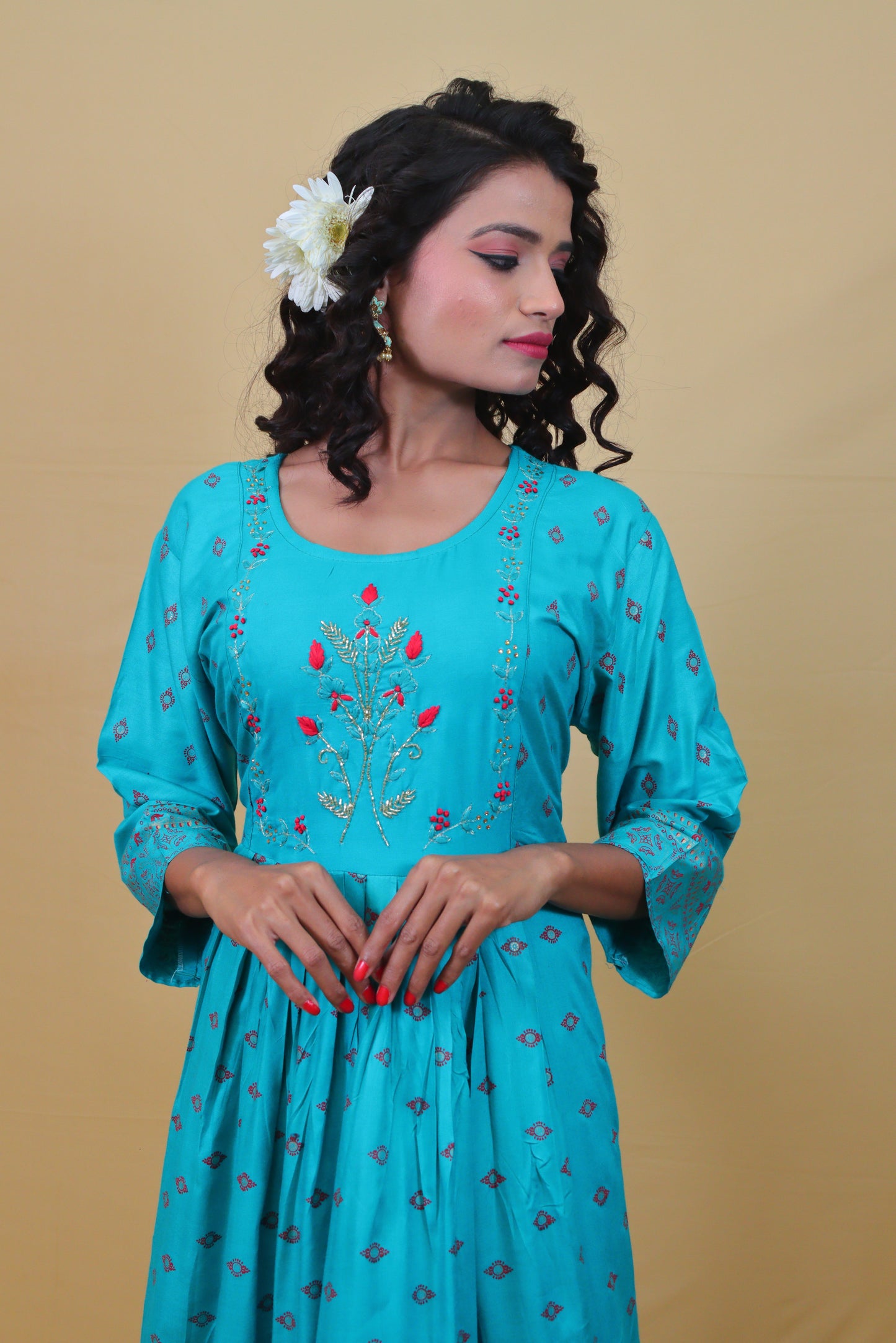 Phiroji A-line Middy Anarkali Dress