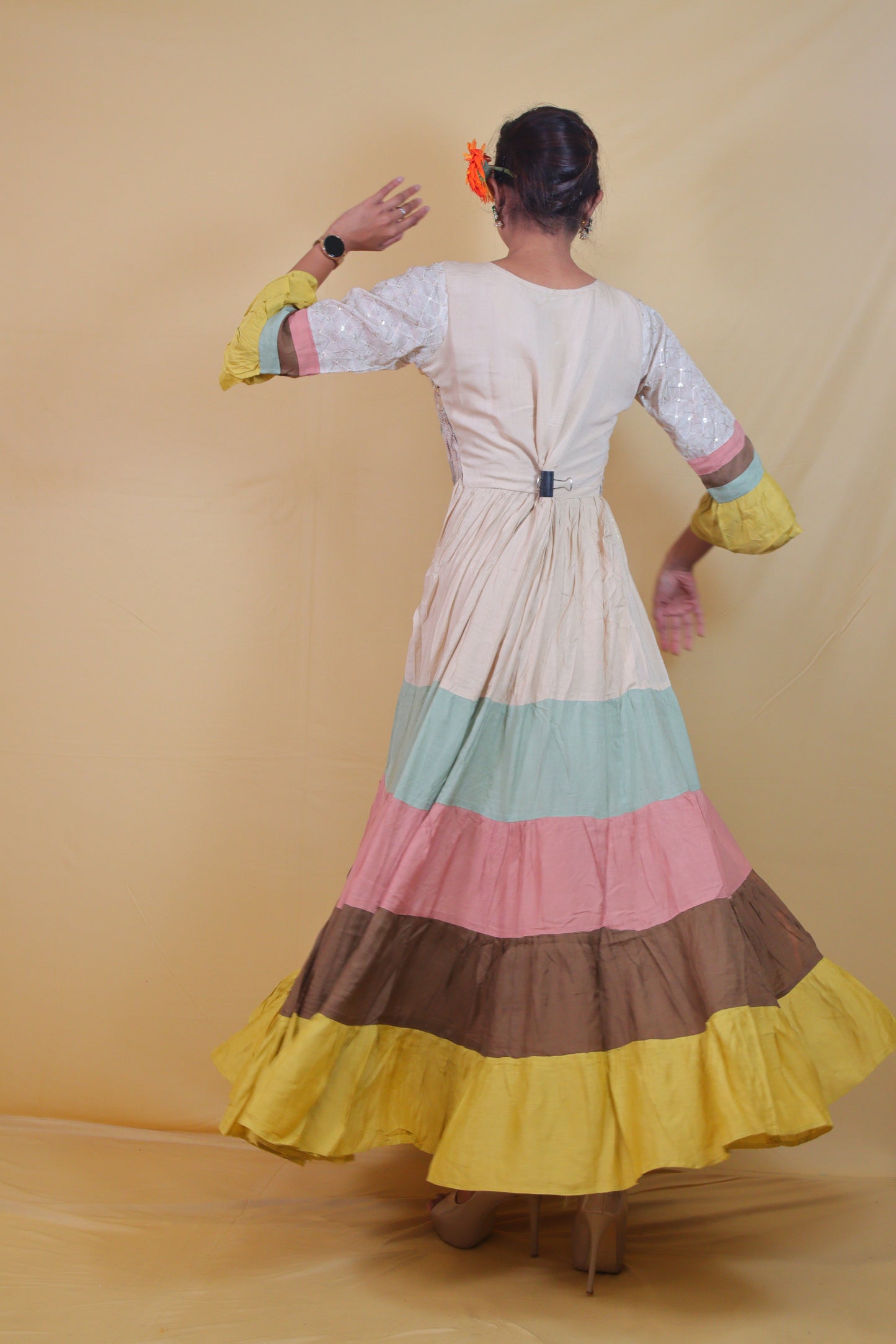 Multicolor long Anarkali Dress