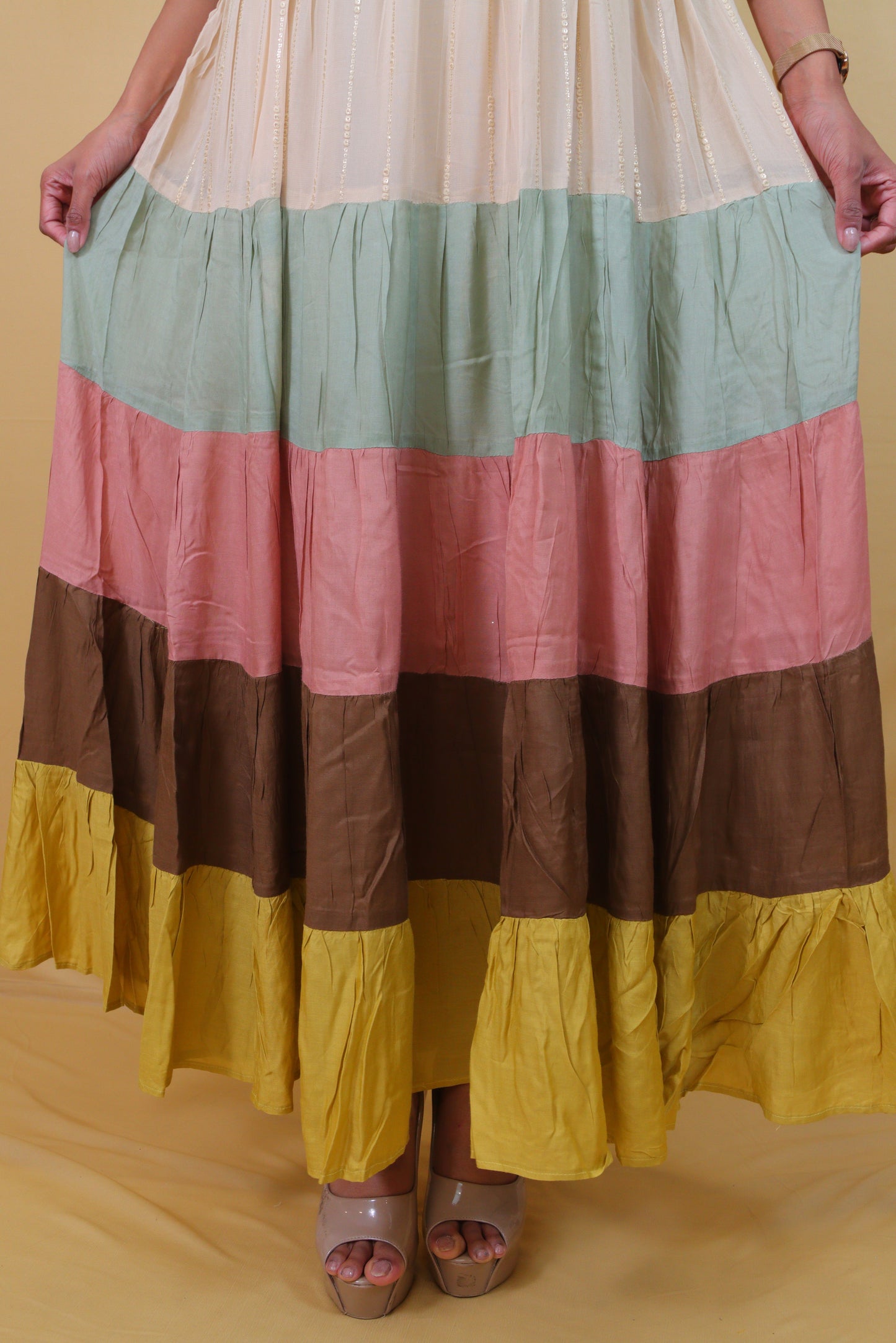 Multicolor long Anarkali Dress