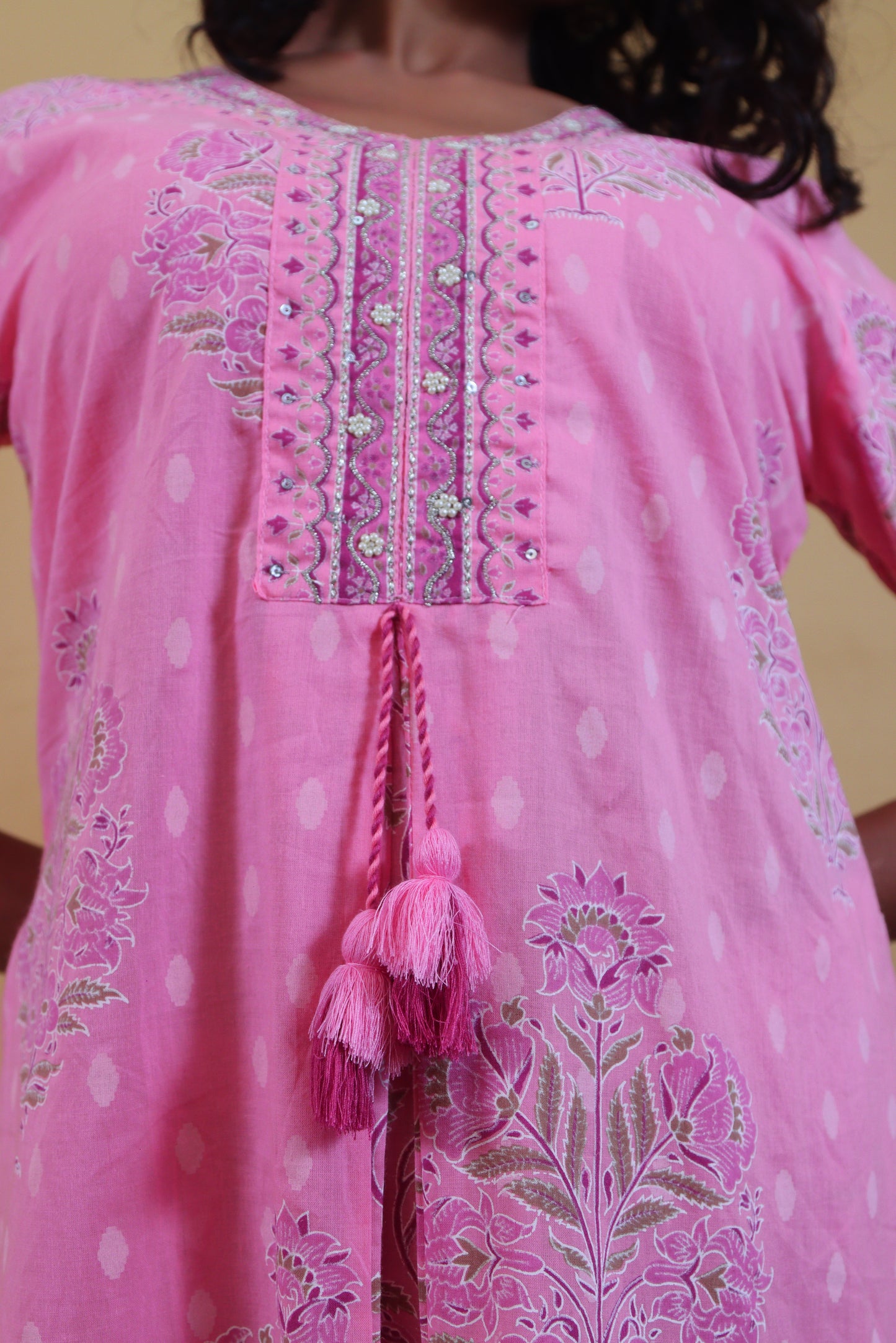 Pink A-Line Designer ( Set of 3 ) Anarkali Dress