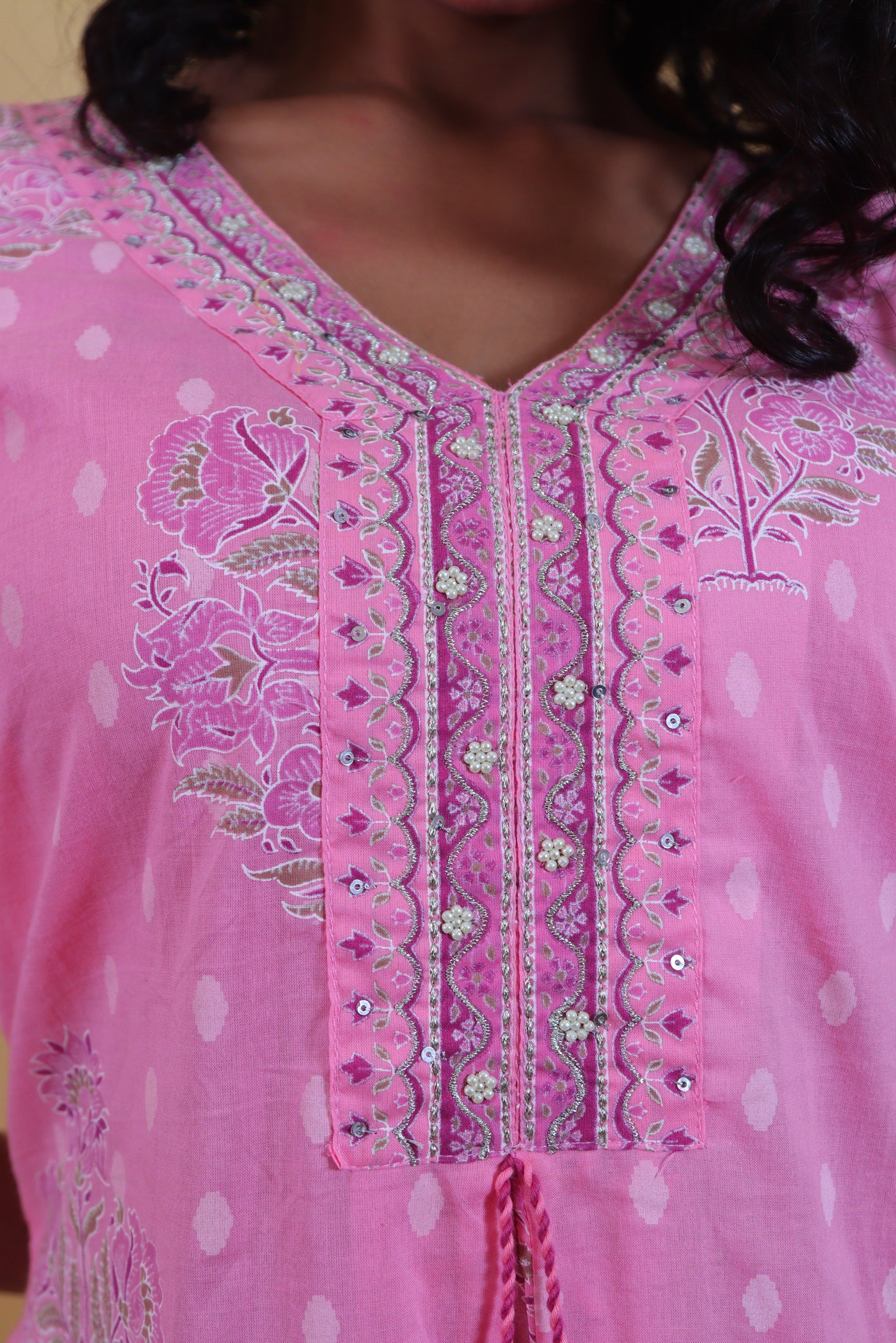 Pink A-Line Designer ( Set of 3 ) Anarkali Dress