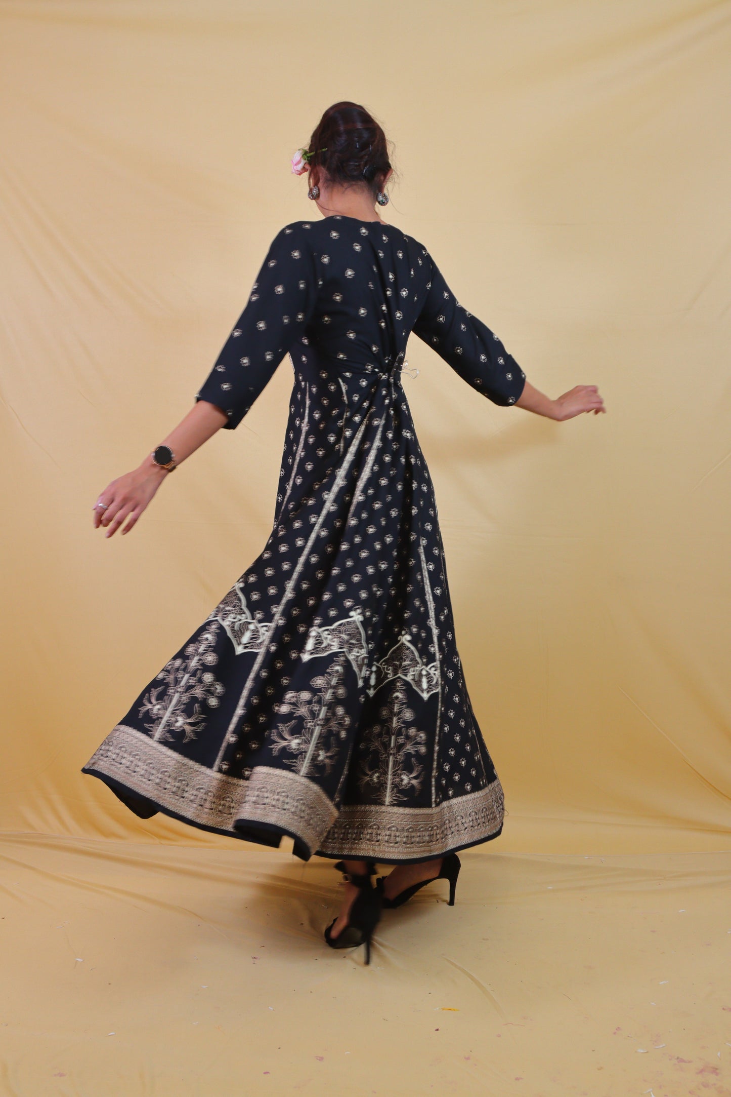 Black Long Anarkali Dress