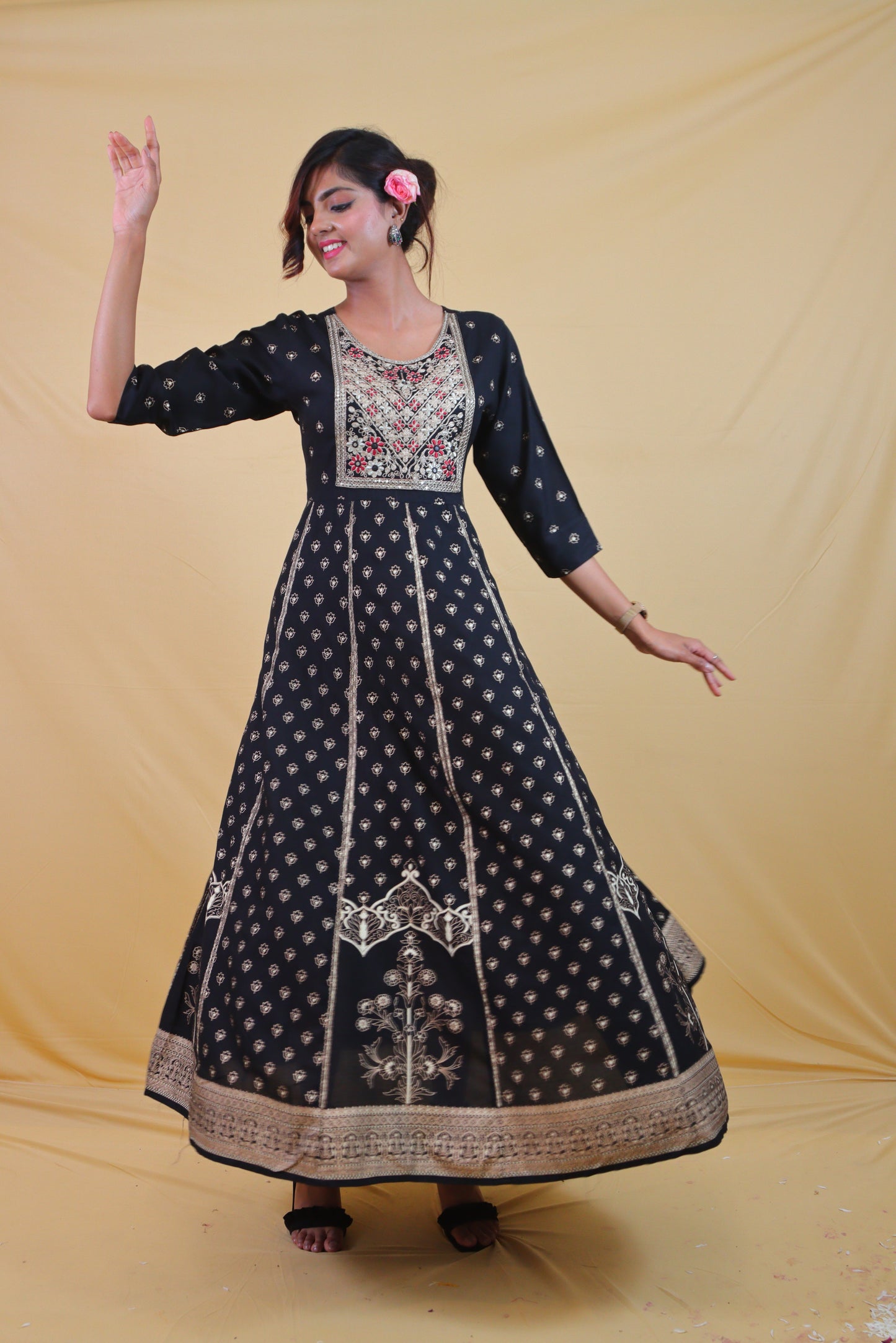 Black Long Anarkali Dress